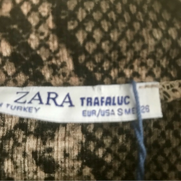 Zara Trafaluc Snakeskin Short Sleeve Tee Shirt Top Size S NWT - Picture 6 of 10